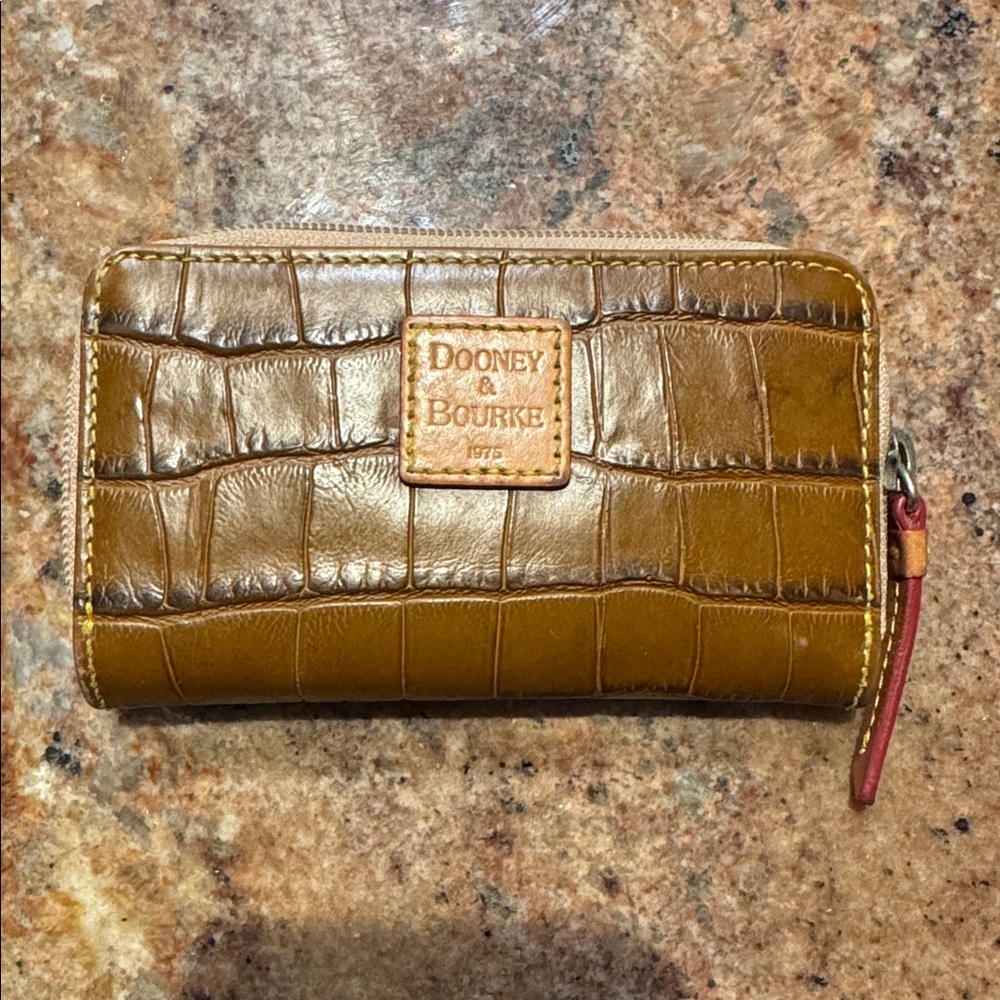 Dooney & Bourke Tan Croc Embossed Wallet